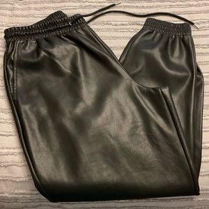 Bagatelle Collection Faux Leather Joggers Size M